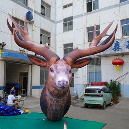 wholesale 8mH (26ft) with blower Llluminated Inflatable Balloon Reindeer Decorate building facade for Christmas