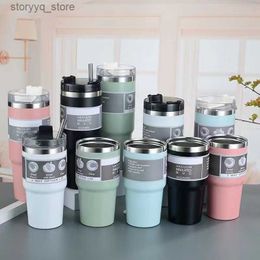 Mugs 30oz 304 Stainless Steel Tumblers Car Mugs Warm Cold Insulation Cups Mug with straws Lids Customise L240312