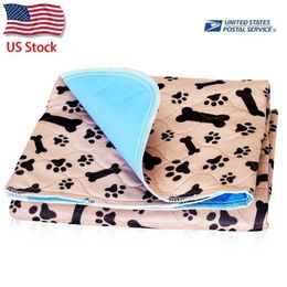 Drop USA Stock Reusable Dog Bed Mats Dog Urine Pad Puppy Pee Fast Absorbing Pad Rug for Pet Training In Car Home Bed 211029204V