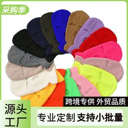 OEM Winter Yuanbao Needle Three Hole Knitted Candy Colour Woollen Outdoor Cycling Windproof Hat 799612