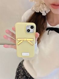 Designer silicone phone case Stylish Solid Colour bow Standard case iPhone 15 14 13 12 11 Pro max 14plus 7 8 plus X XR XS xsmax Protective case