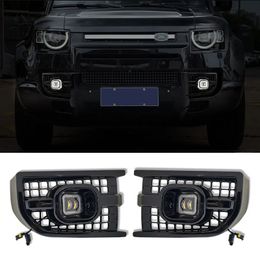 Car LED Urban Square Fog Lights Kit For Land Rover Defender 2020 2021 2022 Front Daytime Running Light Fog Lamp