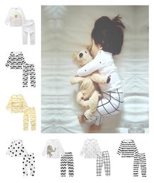 Kids Clothing Sets Winter Casual Dot Printed Tops Pants Pyjamas TwoPiece Sets Kids Designer Clothes Baby Girl Clothes 12M3T RRA12941938