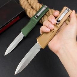 High Quality H3401 High End AUTO Tactical Knife D2 Stone Wash Blade CNC Aviation Aluminum Handle Outdoor Camping Hiking EDC Pocket Knives with Nylon Bag