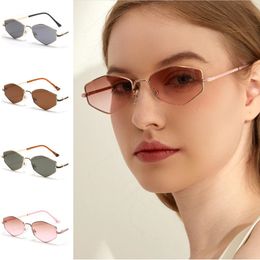 NEW Sunglasses Unisex Polygon Sun Glasses Small Frame Anti-UV Spectacles Alloy Eyeglasses Holiday Beach Ornamental Simplity Google