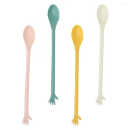 Spoons 4 Pcs Silicone Stirring Rod Ice Scoop Creative Household Dessert Plastic Cream