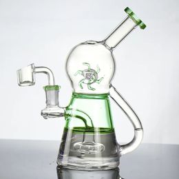 Glas Water Bong Recycler Pyrex Hookah Pipe Percolator Bubbler Smoking Water Pipe Philtre with 14mm Male Tobacco Bowl