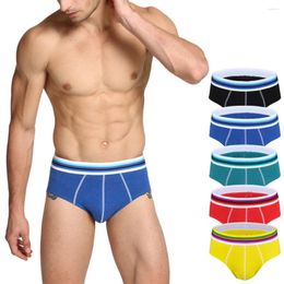 Underpants Men's Fashion Colourful Sex Solid Comfortable 95% Cotton Underwear Briefs Mens Men Panties 51