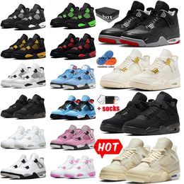 With Box Basketball Shoes Men Women jump man 4 black cat 4s Thunder Bred Reimagined Military Black Metallic Gold Bred Frozen dhgate Sneakers big size 13 mens shoes