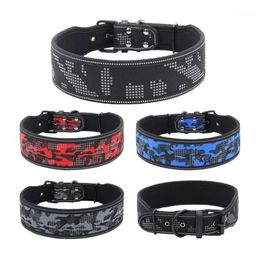 Luminous Camo Dog Collar Pet Waterproof Reflective Adjustable Printed Collar Medium Dog Night Pet Harnesses1223V