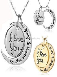 Fashion Moon Necklace I Love You To The Moon And Back Pendant 2018 new Charm Jewellery for Women gift children Accessories C37512536186