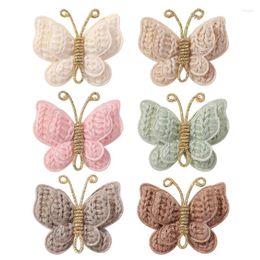 Hair Accessories 6pcs Stylish & Comfortable Butterfly Pins Knitted Ties Suitable For Girls Fashion Enthusiasts