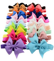 20 Colors Baby Hair Headband Bows 4 Inch Ribbon Bow Headbands for Girls Children Hair Accessories Kids Princess Elastic Headdress 5005914