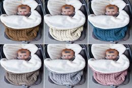 Baby Button Knitted Sleeping Bags Newborn Stroller sleeping bag Toddler autumn Winter Wraps Swaddling 6 colors 30pcs T1I10884984033