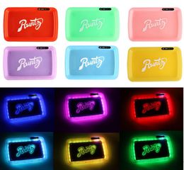 Metal large LED Glow Rolling Tray 550mah Builtin Battery LED Light Glowtray Quick Charge Runty Dry Herb Tobacco Storage Metal Tra3491537