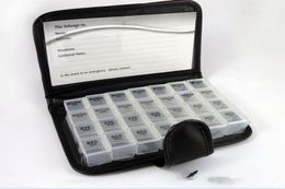 Diary Pill Box Portable 28 Squares Weekly 7 Days Tablet Holder Medicine Storage Organizer Container Case2092487