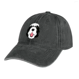 Berets LOVE Black And White Sheepadoodle 1 Cowboy Hat Golf Wear Trucker Cap Hats For Men Women's