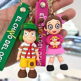 Keychains Lanyards Funny El Chavo Del Ocho llavero Anime Silicone Green Boy Doll Keychain Creative Car Keyring Cartoon Jewelry Gifts wholesale ldd240312