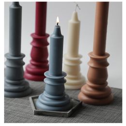Craft Tools Candlestick Cone Handmade Candle Mould DIY Church Statue Plaster Supplies Acrylic Transparent Mould2460
