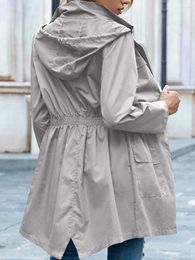 Women's Jackets Women Lightweight Waterproof Rain Active Outdoor Hooded Windbreaker Raincoat With Pocket