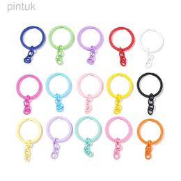 Keychains Lanyards 5pcs/Lot 30mm Key Ring Key Chain 55mm Long Colorful Round Split Keychain Keyrings for DIY Jewelry Making Supplies Wholesale ldd240312