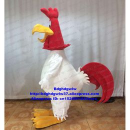 Mascot Costumes White Foghorn Leghorn Game Fowl Fighting Rooster Chicken Chook Mascot Costume Grand Bodog Casino Cabaret Zx2315