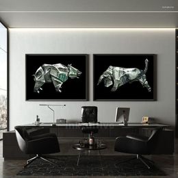 Paintings Bull Bear Wall Street Art Canvas Painting And Posters Prints Pictures For Living Room Home Decoration FramelessPaintings222s
