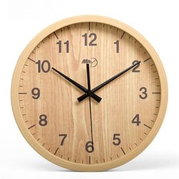 12 Inch Round Wall Clock Wooden Modern Design Antique Wooden Wall Clock Big Home Christmas Home Decoration Accessories Needle220G