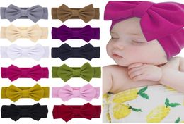 Baby Girls big bow headbands Elastic Bowknot hairbands headwear Kids headdress head bands newborn Turban Head Wraps WKHA066292599