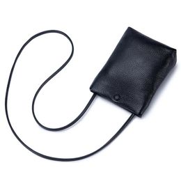 Simple Genuine Leather Women Mobile Phone Bags Small Shoulder Handbag Solid Female Crossbody Bag High Quality Women Purse Bags 240307