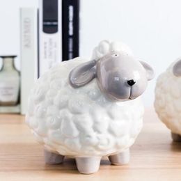 Nordic ins modern minimalist style Creative home personality bedroom room small display small sheep ceramic piggy bank261J