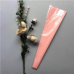 Quality Wholesale Matte Single Rose Flower Bag Translucent Frosted Big Triangle Bag Flower Packaging Single Branch Flower Bundle Bags