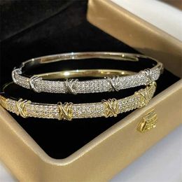 Bangle New Korean Exquisite Bamboo Bracelet Sweet Elegant Fashion Simple Geometric Bracelet Womens Banquet Jewelry ldd240312