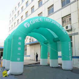 10x5x4mH (33x16.5x13.2ft) wholesale Customized Size and Color Inflatable Arch Tent Frame Green Tent Tunnel with Curtain for Advetisement and Exposition