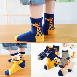 Spring Autumn Winter Pure Cotton Childrens Socks Breathable Sweat-absorbing Middle /Older Childrens Student Girl Boys Socks 240229