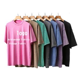 2024 Hot Selling Designer Brands Distressed Luxury Men 100% Cotton T Shirt High Quality Blank Vintage Logo Custom Faded Oversized T Shirt