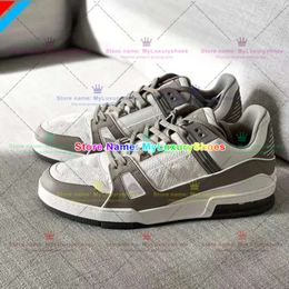 New Designer Shoes Flat Sneaker Trainer Embossed Casual Shoes Denim Canvas Leather White Green Red Blue Letter Fashion Platform Mens Womens Low Trainers 653