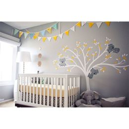 Koala Family on White Tree Branch Vinyls Wall Stickers Nursery Decals Art Removable Mural Baby Children Room Sticker Home D456B T2209R