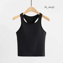 Aloyoga Women Tank Top Slim LU Sleeveless Yoga Outfits Shirt Brushed Women Workout Sports with Padded Bra 124