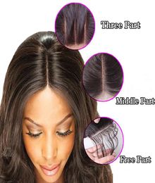 Brazilian Straight Lace Front Closure Piece 4x4 Virgin Human Hair Closure Bleached Knots Middle Part Lace Closure with Baby Hair i6440945