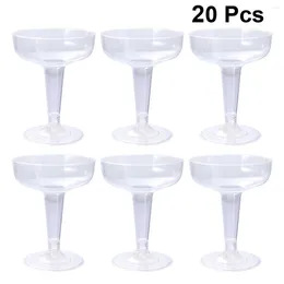 Disposable Cups Straws 10/20pcs Plastic Red Cocktail Glasses Flutes Drinking Goblet Wedding Party Supplies