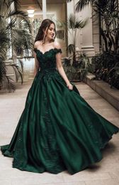 Plus Size Sexy New Dark Green Ball Gown Quinceanera Dresses Beadings Crystals Off Shoulder Floor Length Prom Dresses Vestidos 15 a4889299