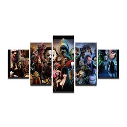 5 Piece Modern Horror Movie Characters Poster Painting On Canvas Wall Art Picture For Living Room Decor Silent Hill Print Poster288R