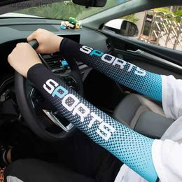 Protective Sleeves Arm Leg Warmers Ice Silk Sleeve Sunscreen Cuff UV Sun Protection Sleeves AntiSlip Men Women Long Gloves Outdoor Cool Sport Cycling 230425 L240312