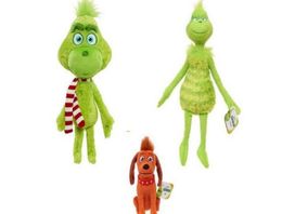 28 cm Fashion Christmas Supplies How The Grinch Stuffed Animals Plush Toys New Christmas Geek Grinch Plush Toy Green Monster Doll1453090