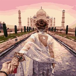 Mosaic home decoration landscape Taj Mahal diy diamond painting cross stitch kit rhinestone full round diamond embroidery yx43072168