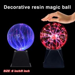 6 8Inch Plasma Ball Magic Sphere Crystal Globe Touch Nebula Light Christmas Party Decoration Home Decor 3313L