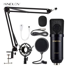 Microphones KINDLOV Computer Microphone Professional Studio Recording Microphone With Adjustable Scissor Arm Stand Shock Mount For Karaoke