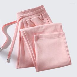 Women's Pants 2024 Women Spring Autumn Straight Solid Colour High Waisted Trousers Quality Loose Female