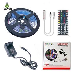 Drop LED Strip Light 5M 10M 15M 20M 5050SMD Flexible Tape LED Ribbon Strip Light with Adapter and IR Controller1181536